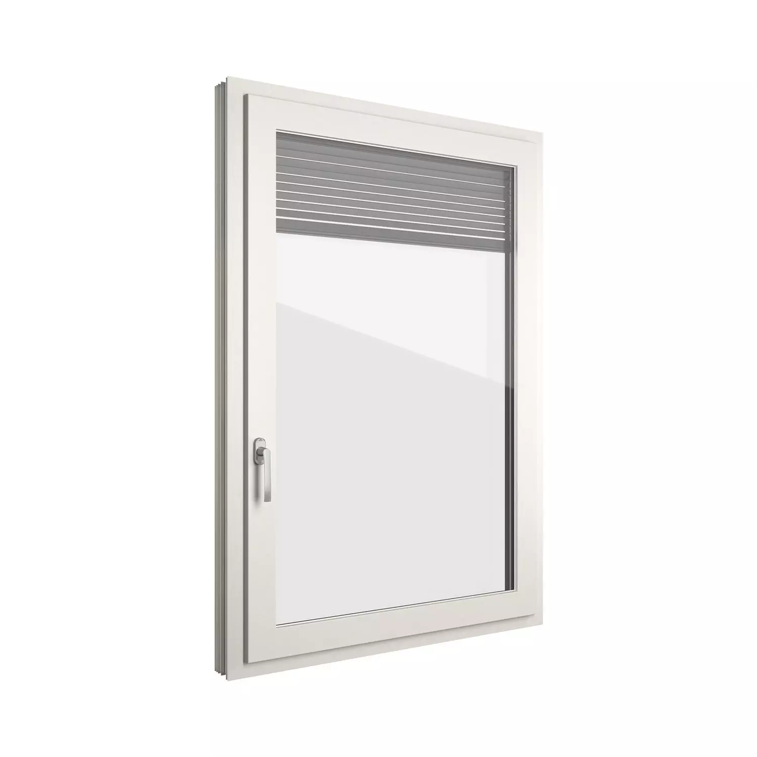 Fenêtre Finstral Twin avec store vénitien entre deux vitrages