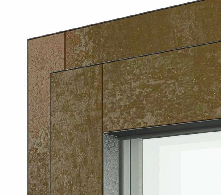 Angle de fenêtre avec insert céramique effet rouille
