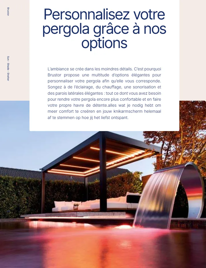 Pergola Brustor avec éclairage d’ambiance