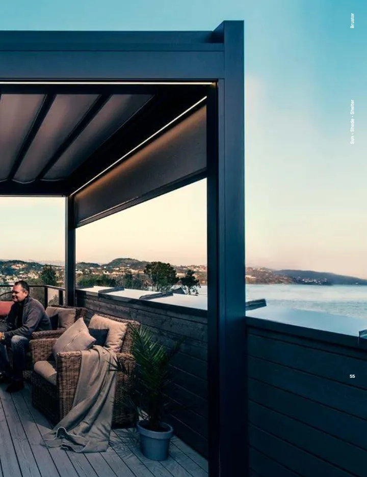 Pergola Brustor à toile rétractable sur une terrasse