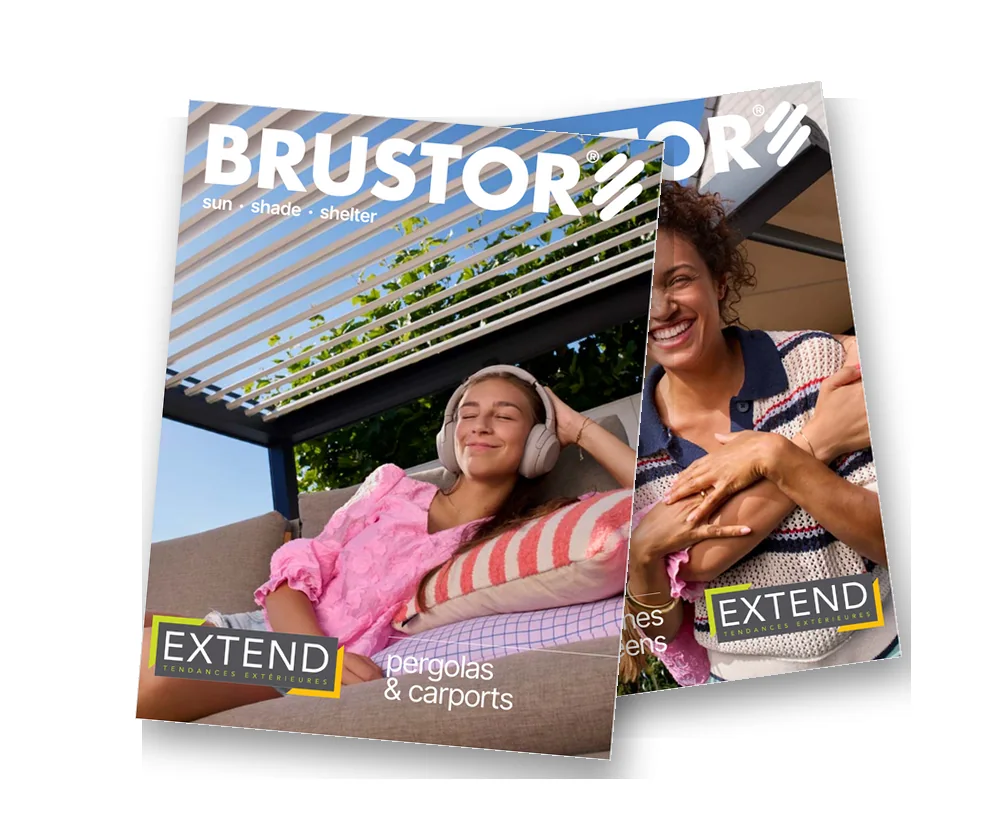 Catalogue pergolas Brustor offert par EXTEND, en version papier ou numérique