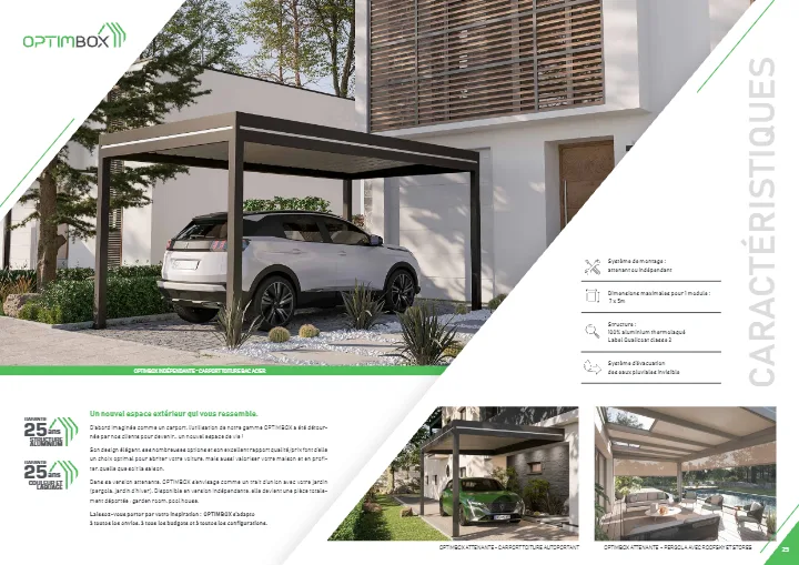 Carport aluminium attenant
