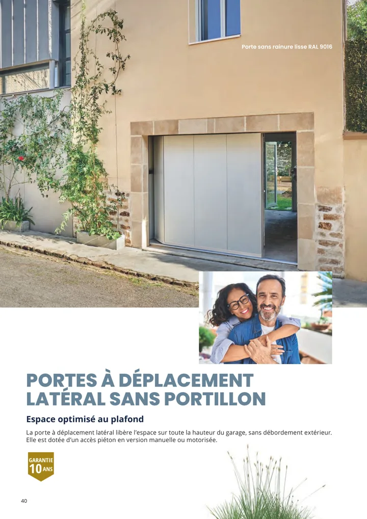 Porte de garage à déplacement latéral