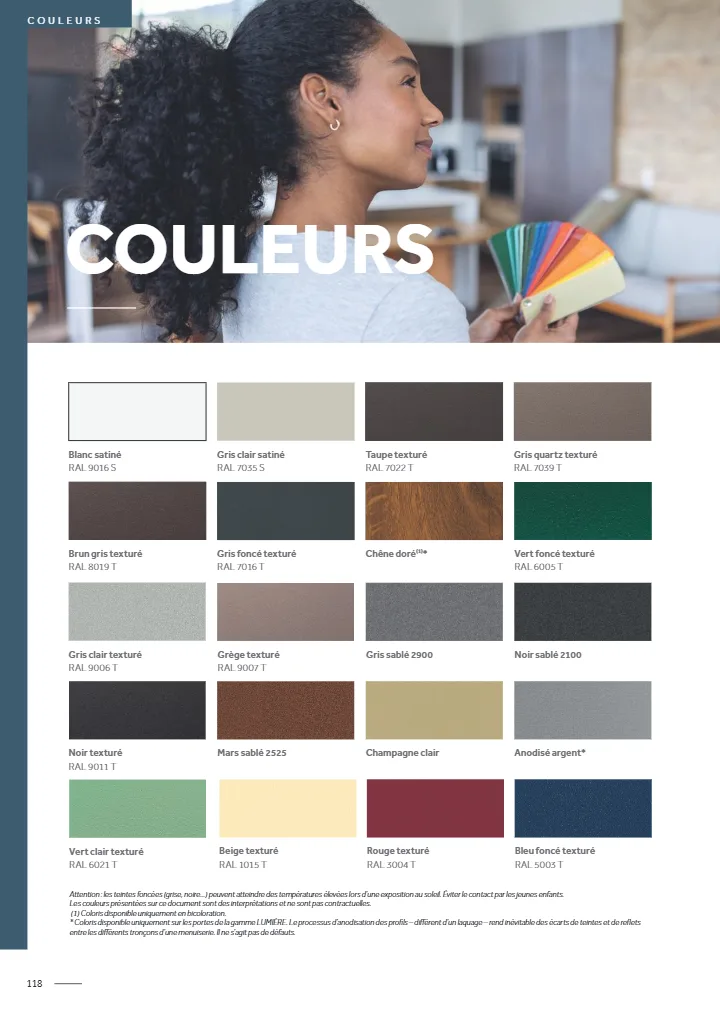 Nuancier des portes K-LINE