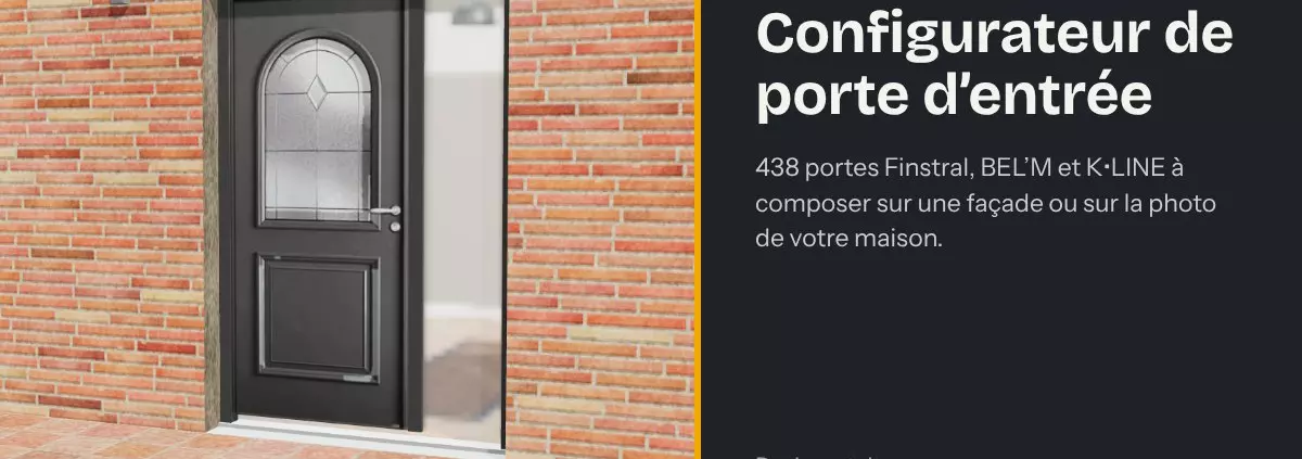Configurateur de porte d’entrée 3D EXTEND : porte BEL’M Montréal sur une façade en brique
