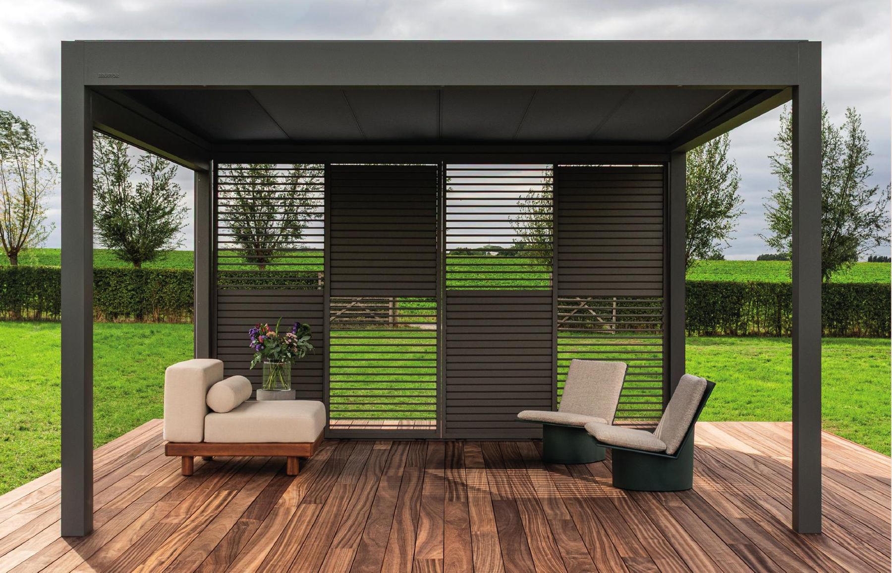 Pergola Brustor avec panneaux coulissants FIX ou FLOW