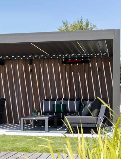 Ambiance sous une pergola Brustor B250 XL
