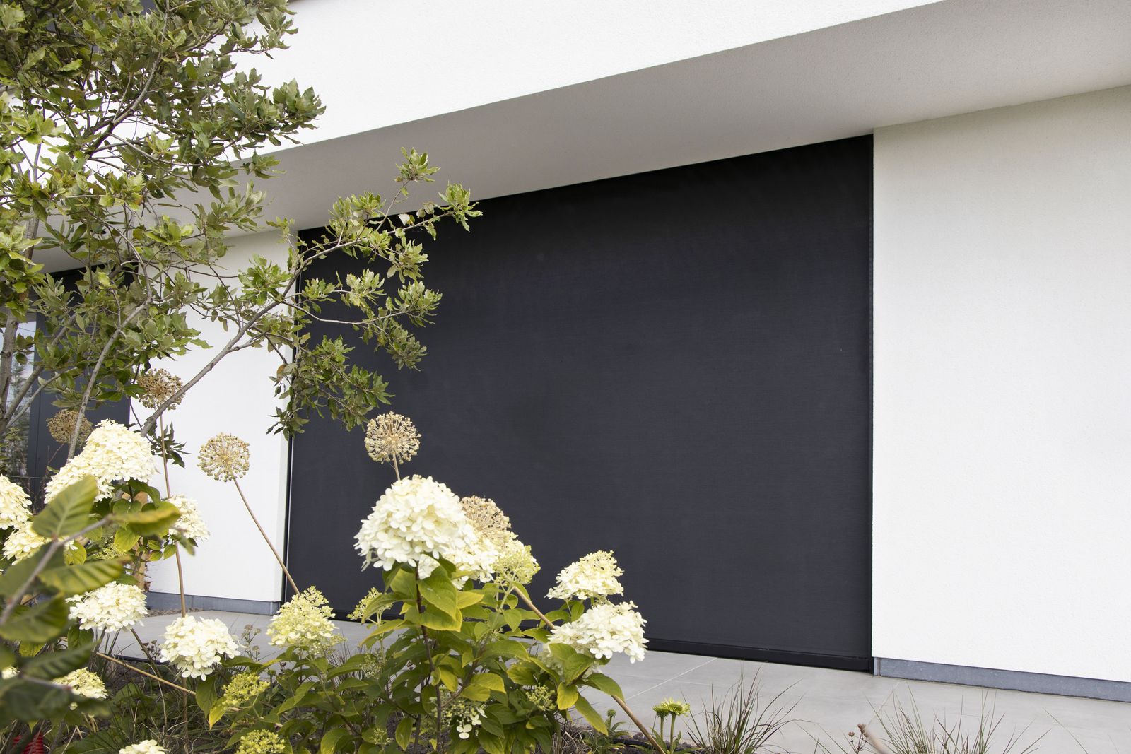 Screen ZIP Brustor B1200 encastré dans une façade blanche
